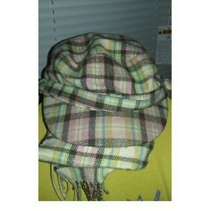Plaid hat and scarf